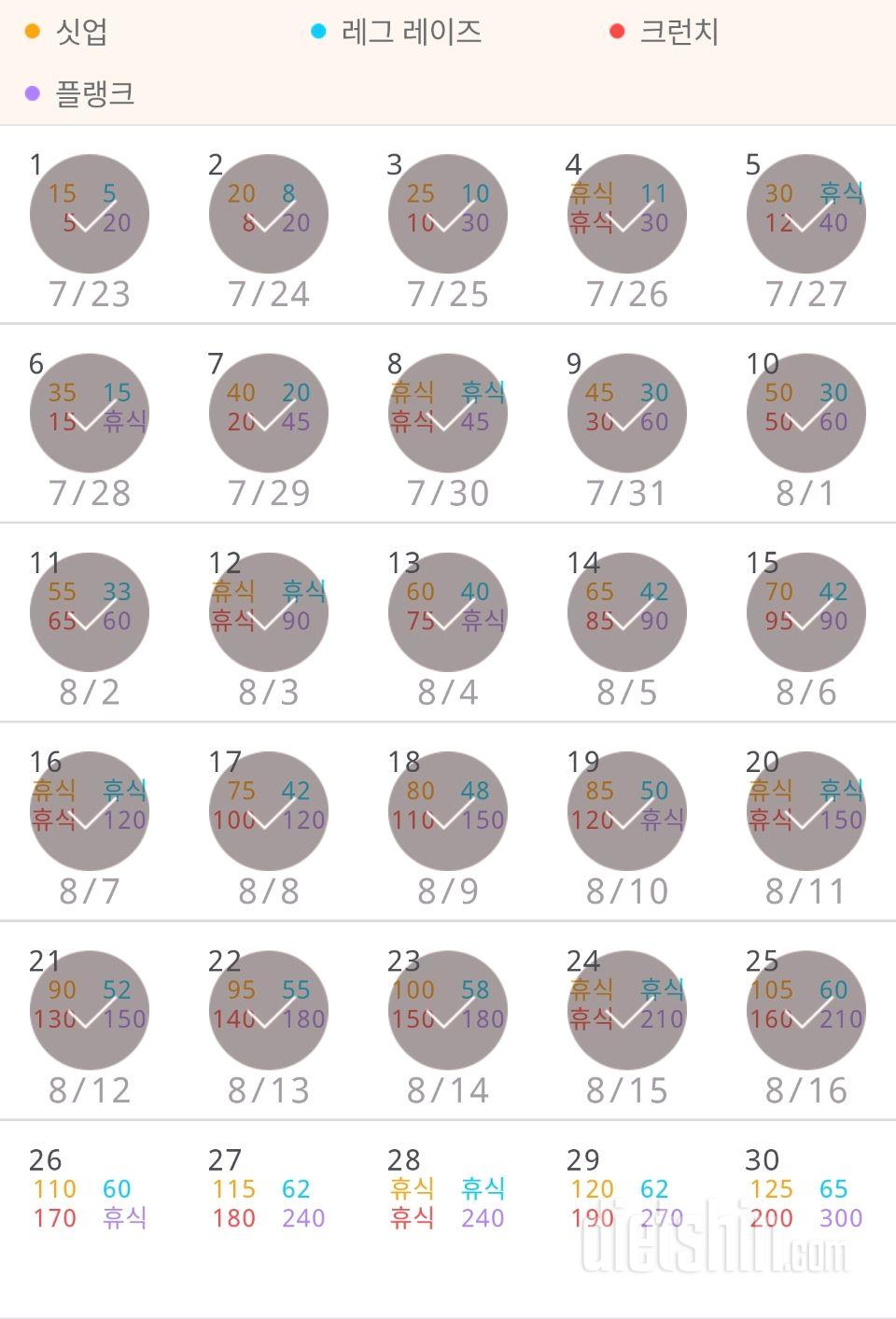 30일 복근 만들기 805일차 성공!