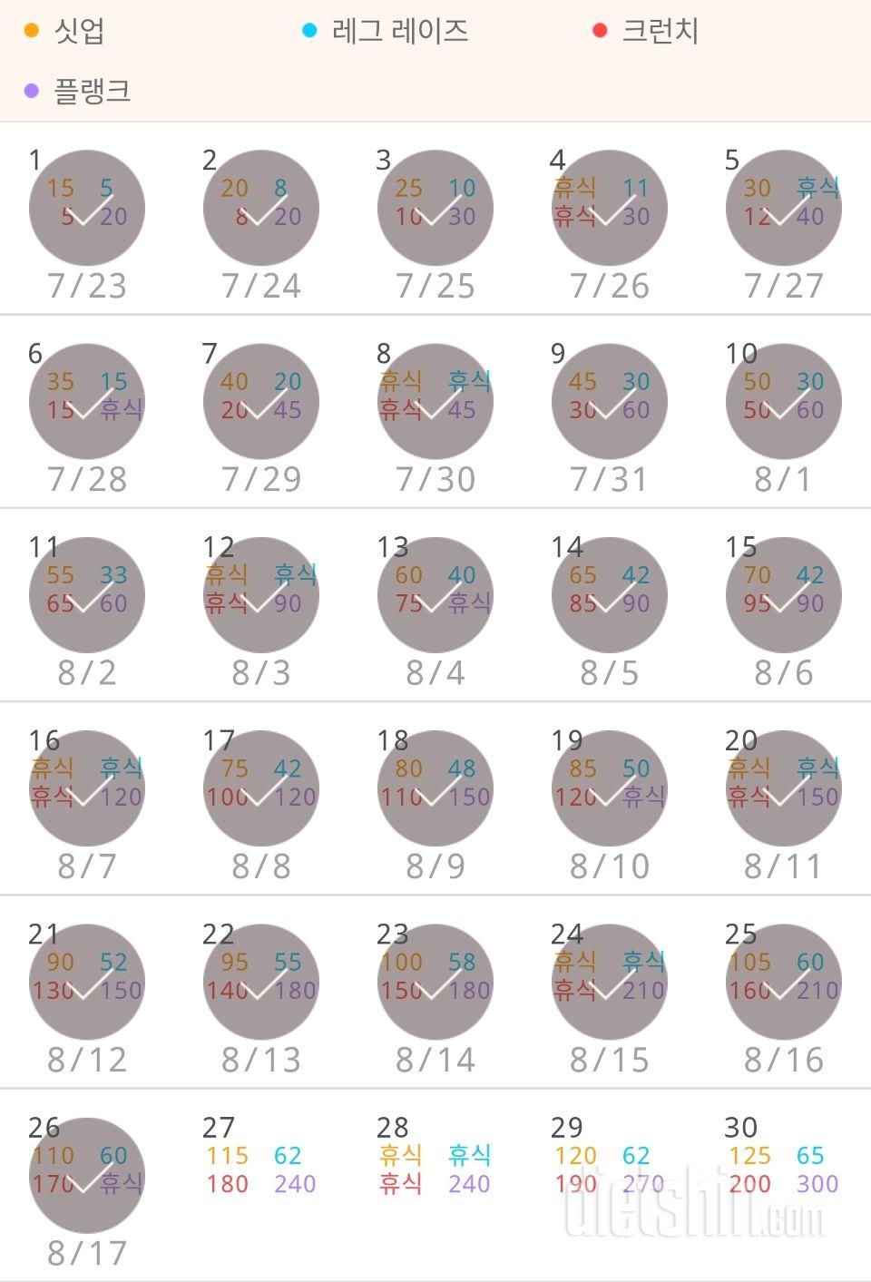 30일 복근 만들기 806일차 성공!