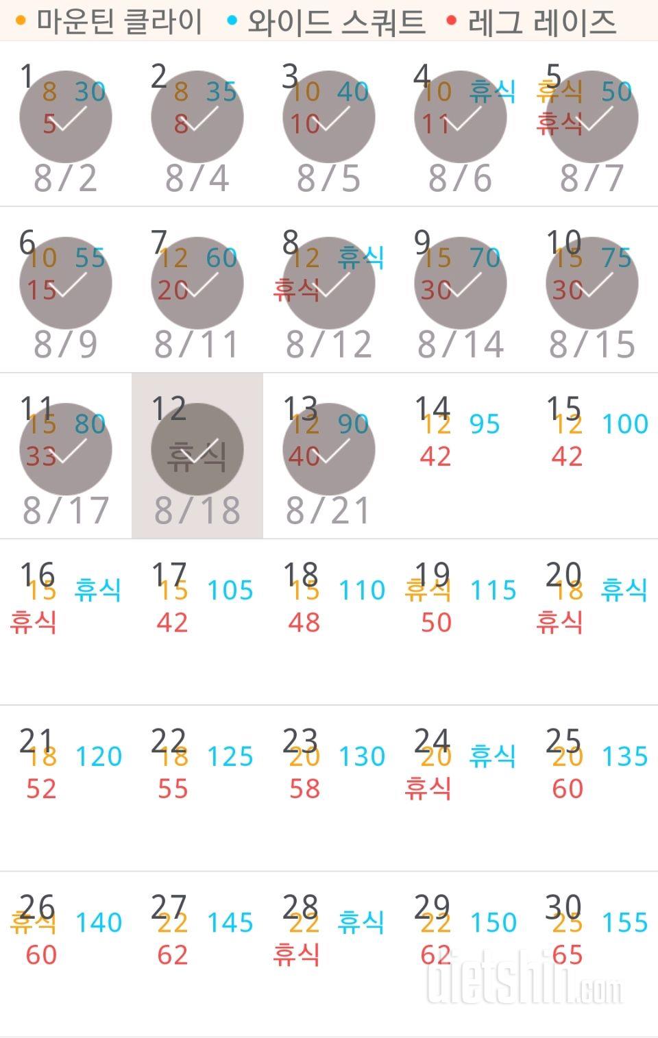 30일 체지방 줄이기 13일차 성공!