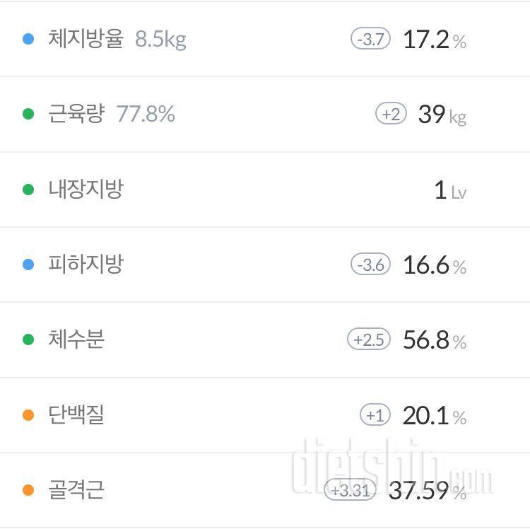 체지방률 17%