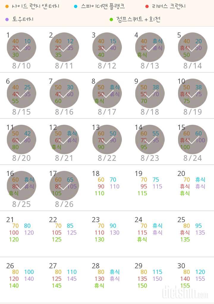 30일 전신운동  17일차 성공!