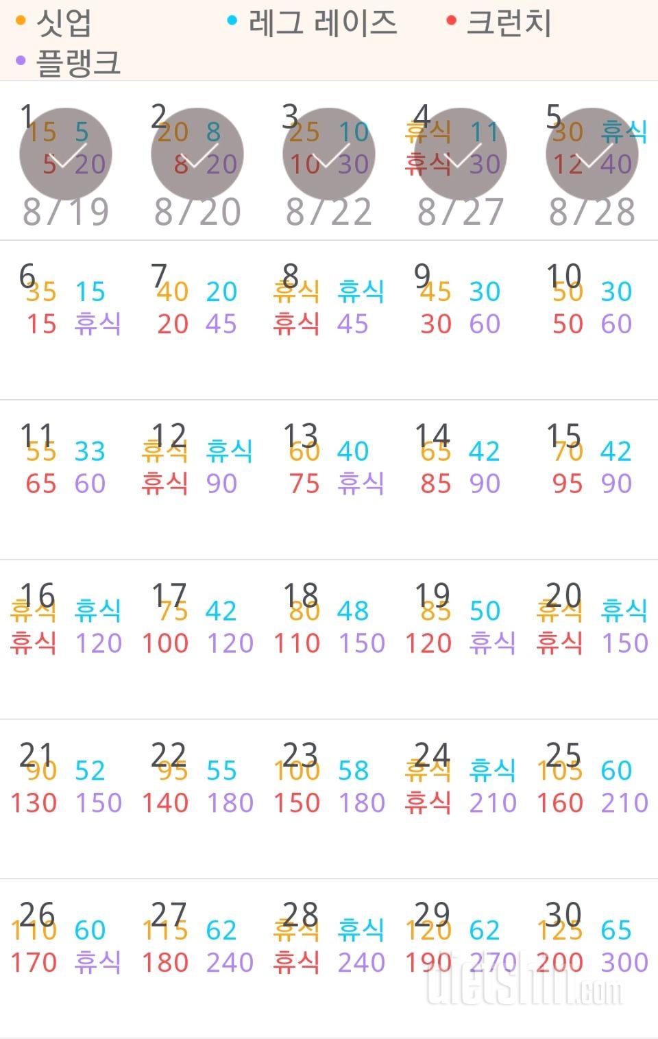 30일 복근 만들기 65일차 성공!