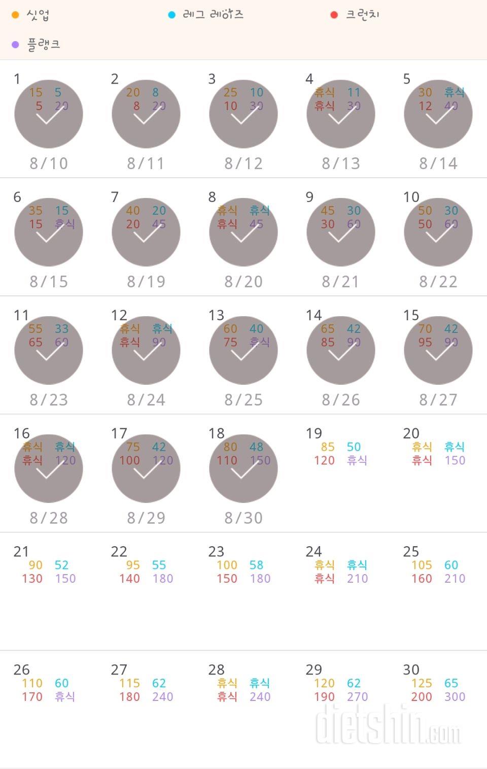 30일 복근 만들기 18일차 성공!