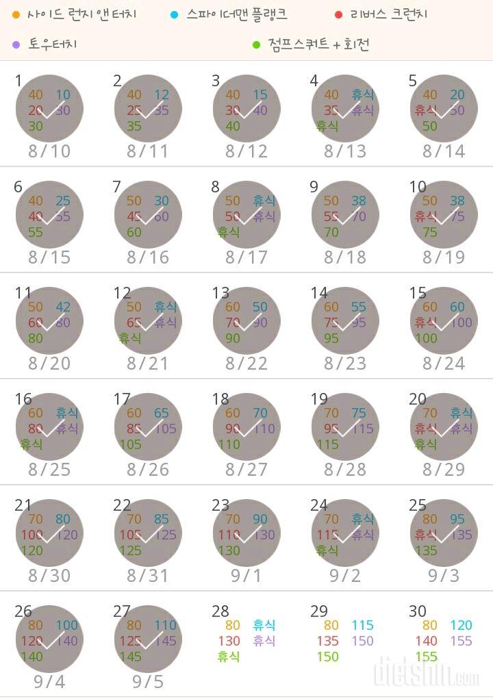 30일 전신운동  27일차 성공!