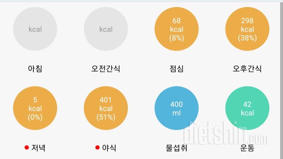 09월 06일 (음식 772kcal, 운동 42kcal)