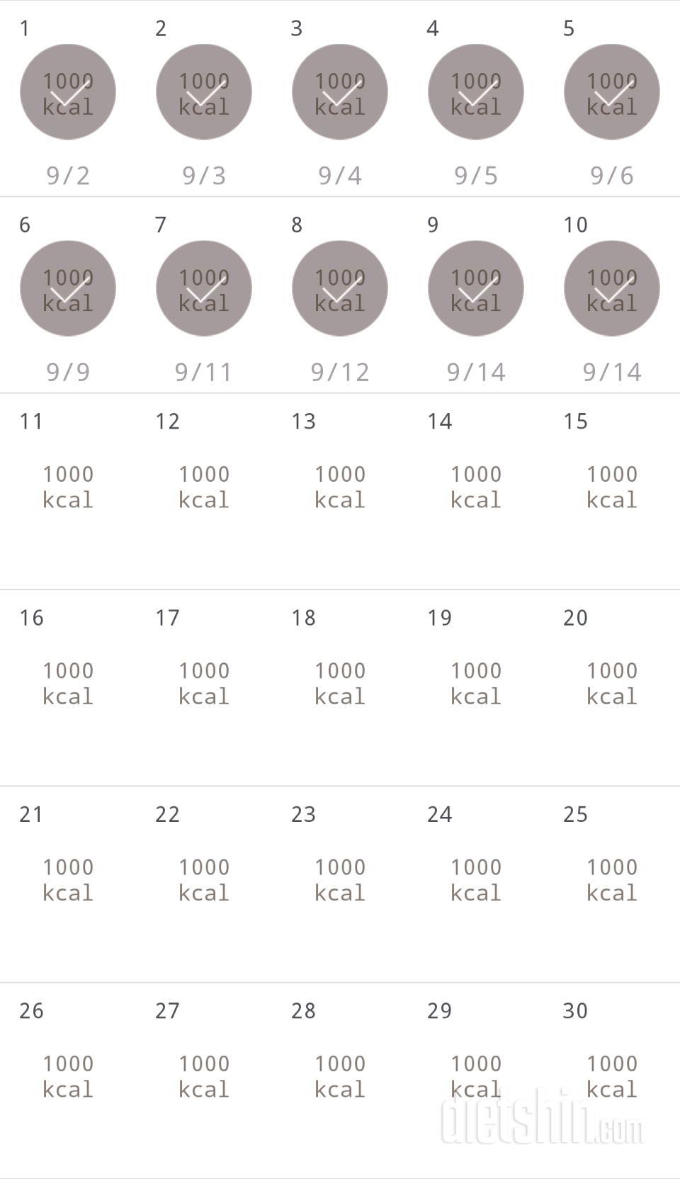 30일 1,000kcal 식단 10일차 성공!