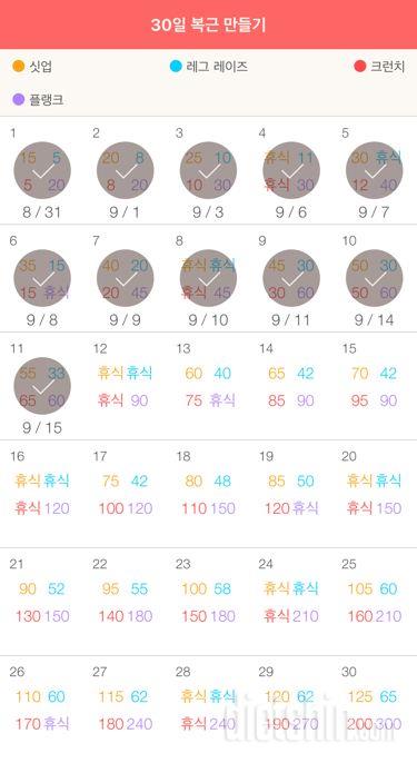 30일 복근 만들기 11일차 성공!