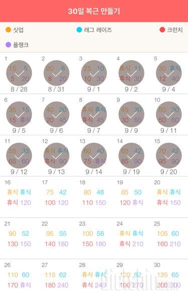 30일 복근 만들기 75일차 성공!