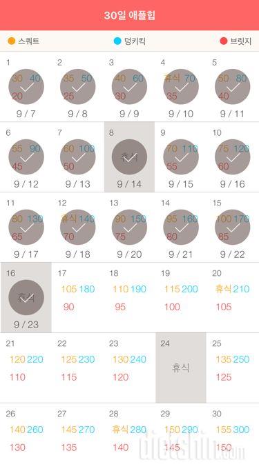 30일 애플힙 16일차 성공!