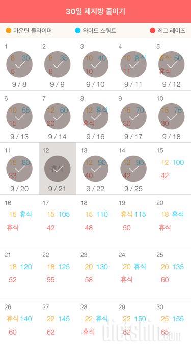 30일 체지방 줄이기 14일차 성공!