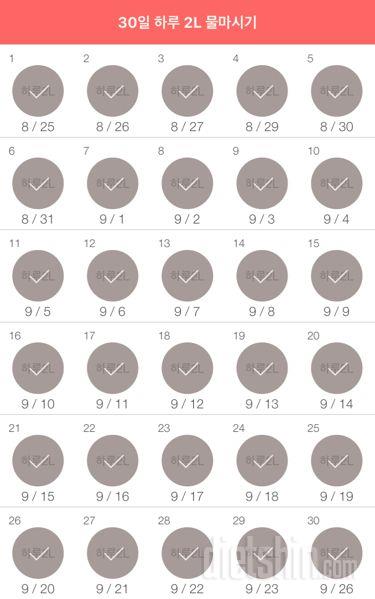 30일 하루 2L 물마시기 30일차 성공!