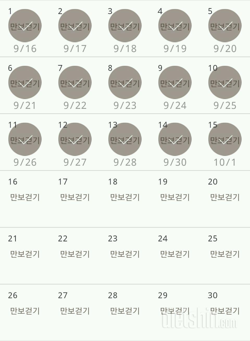 30일 만보 걷기 15일차 성공!