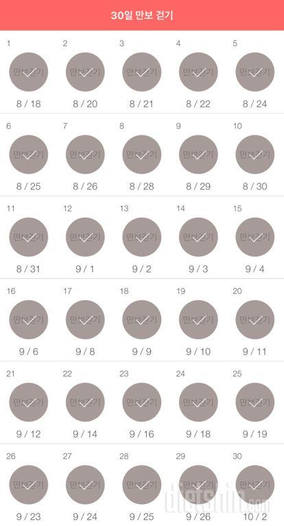 30일 만보 걷기 30일차 성공!