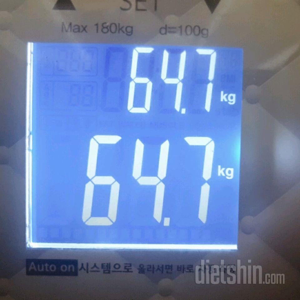 1007 공체 : 64.7 (-0.1kg)