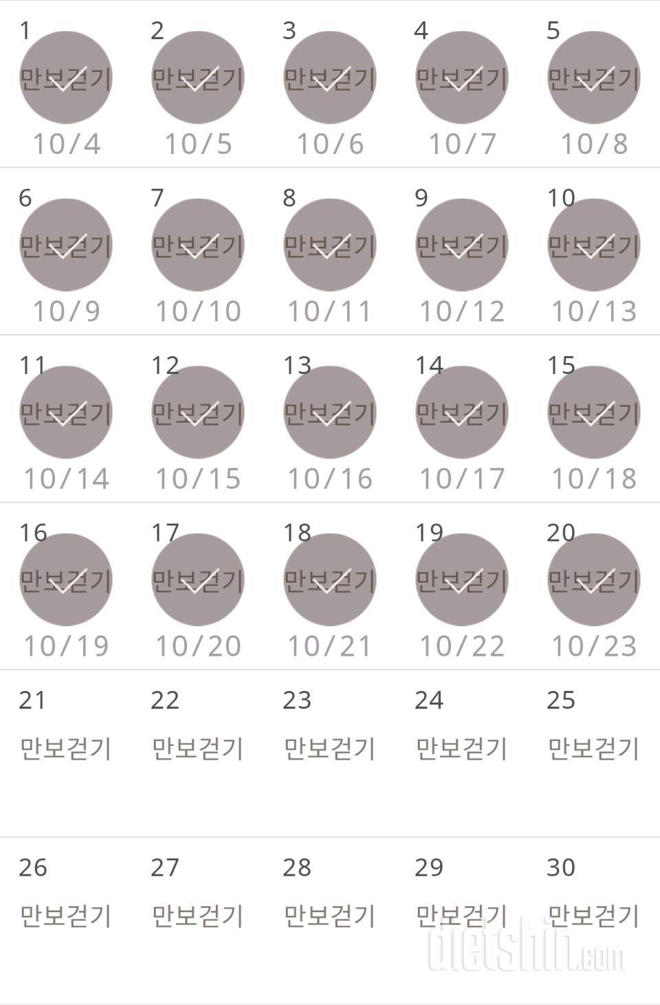 30일 만보 걷기 20일차 성공!