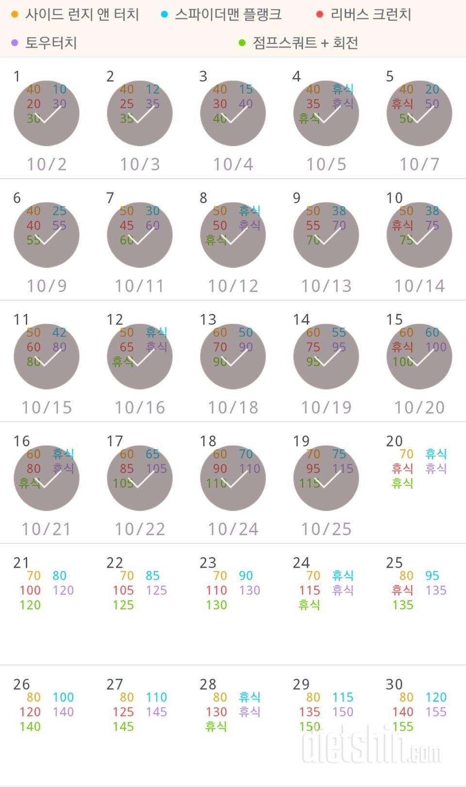 30일 전신운동  19일차 성공!