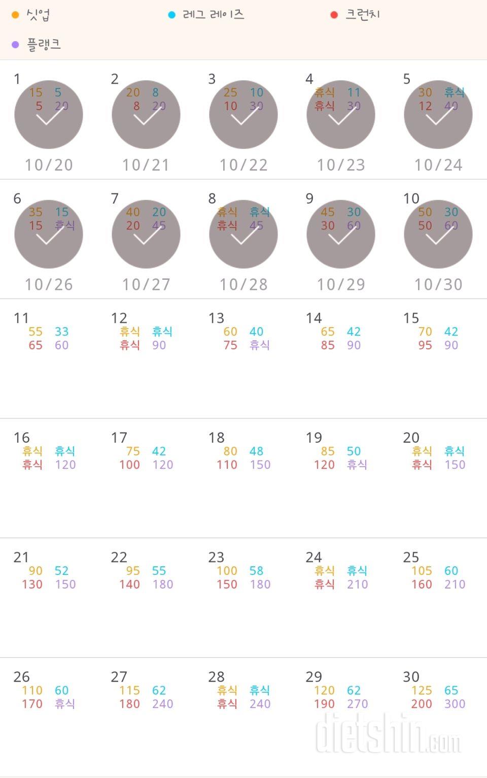 30일 복근 만들기 40일차 성공!