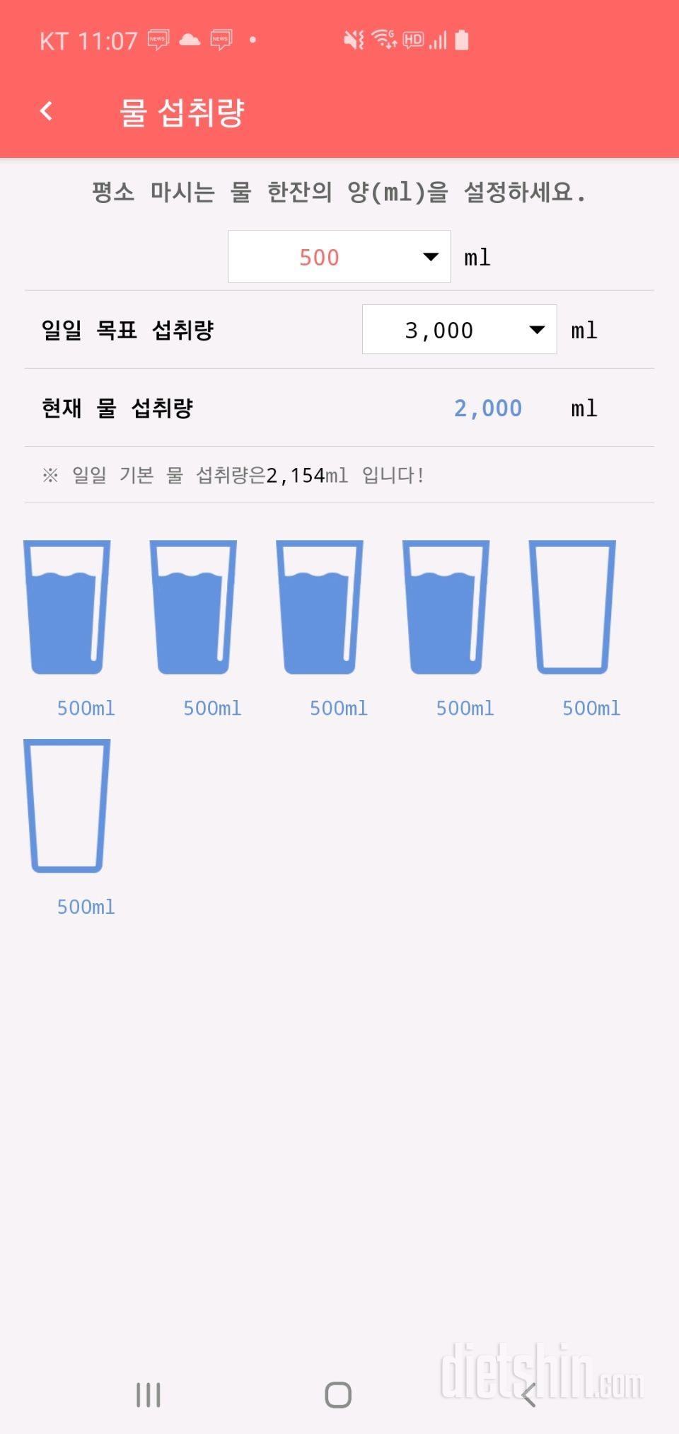 30일 하루 2L 물마시기 33일차 성공!