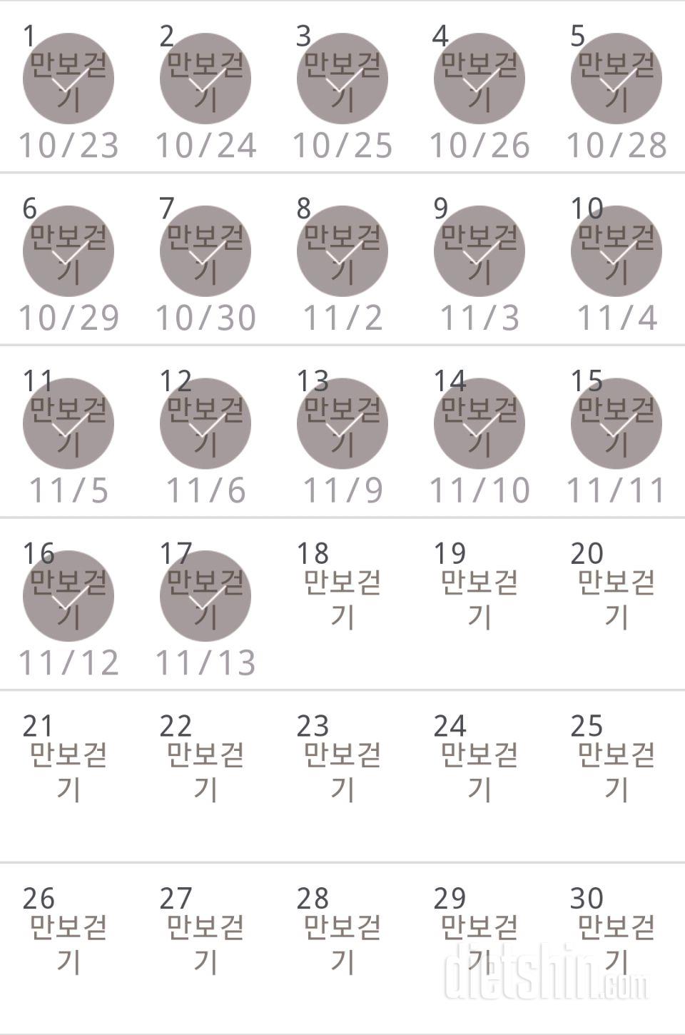 30일 만보 걷기 17일차 성공!