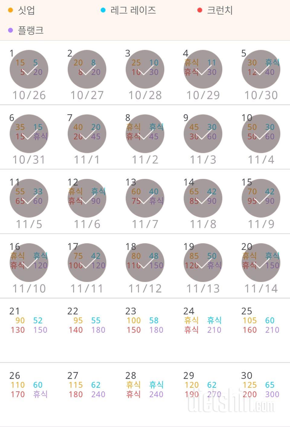 30일 복근 만들기 890일차 성공!