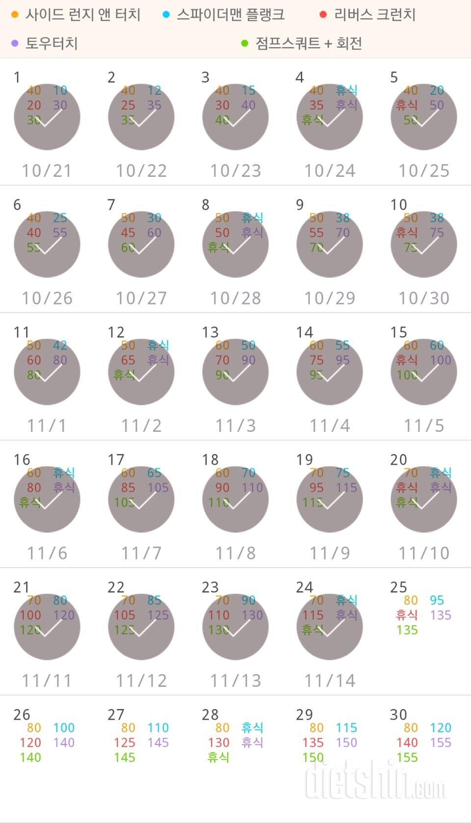 30일 전신운동  54일차 성공!