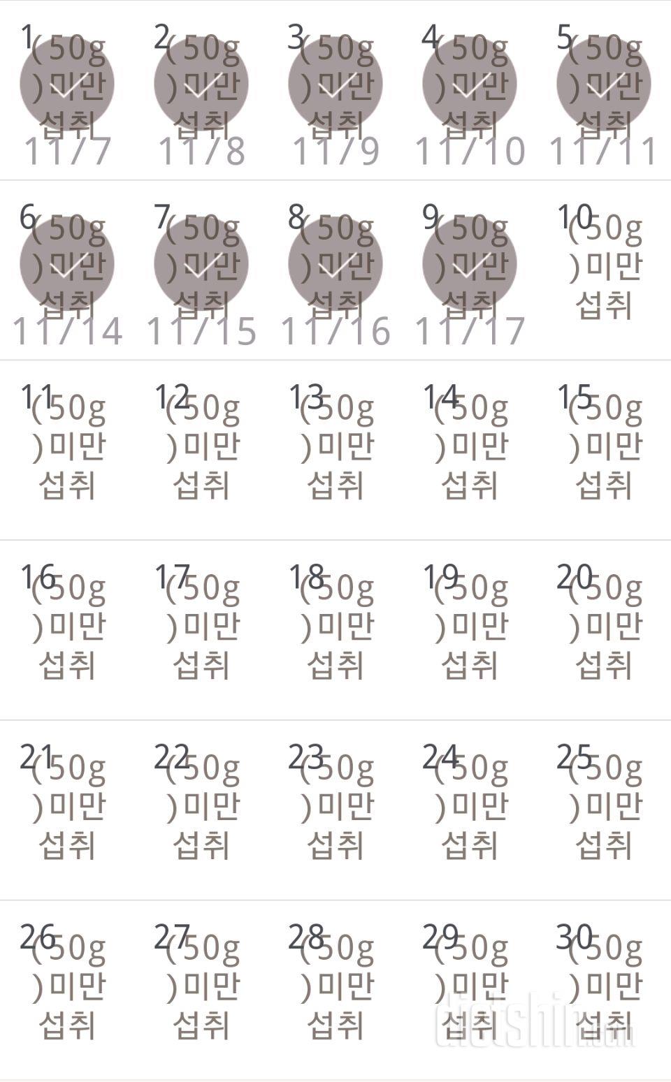 30일 당줄이기 9일차 성공!