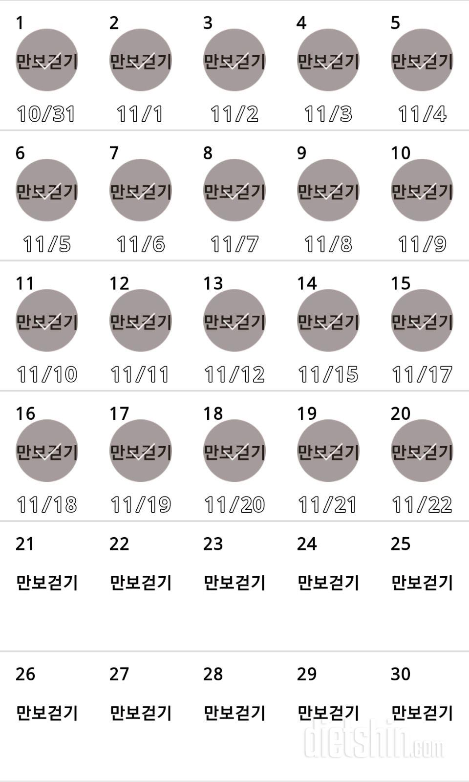 30일 만보 걷기 20일차 성공!