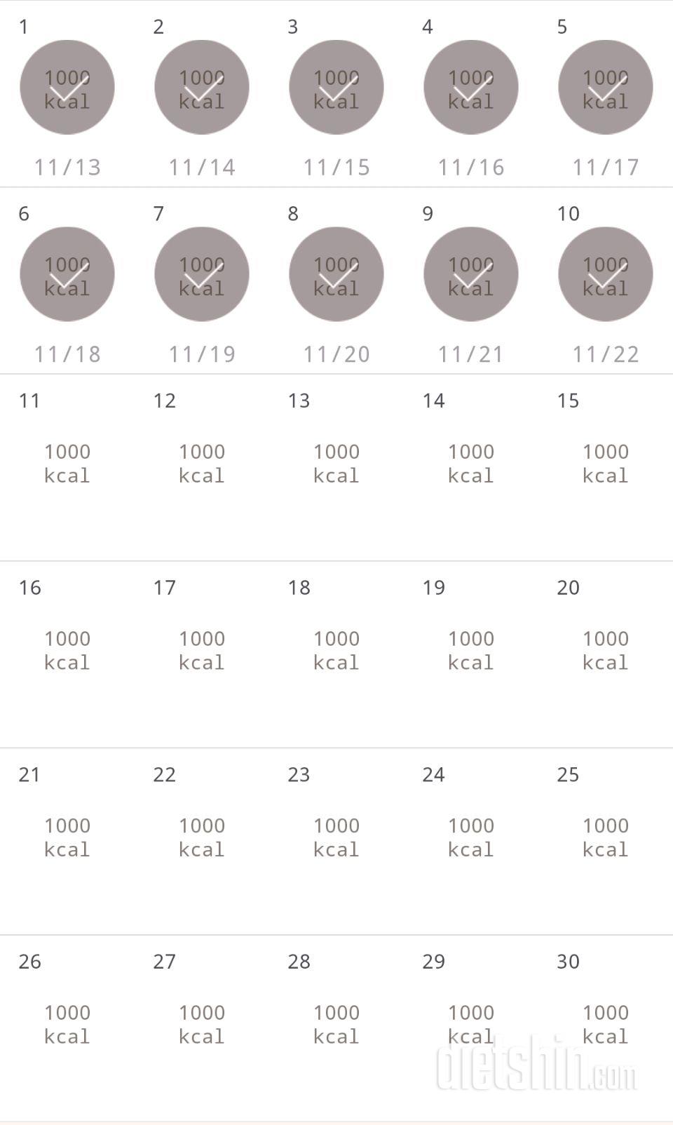 30일 1,000kcal 식단 10일차 성공!