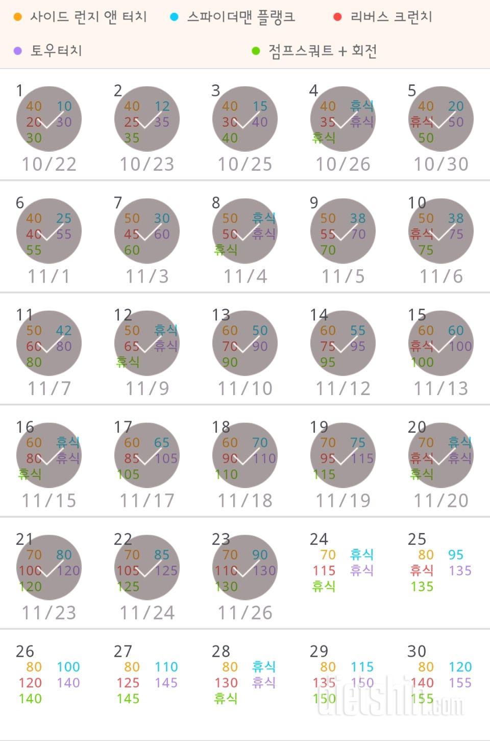 30일 전신운동  53일차 성공!