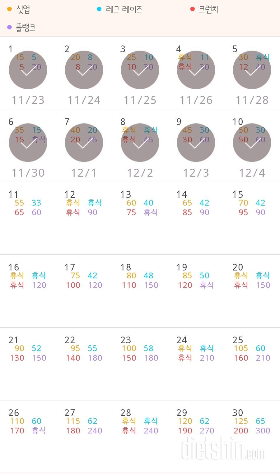 30일 복근 만들기 10일차 성공!