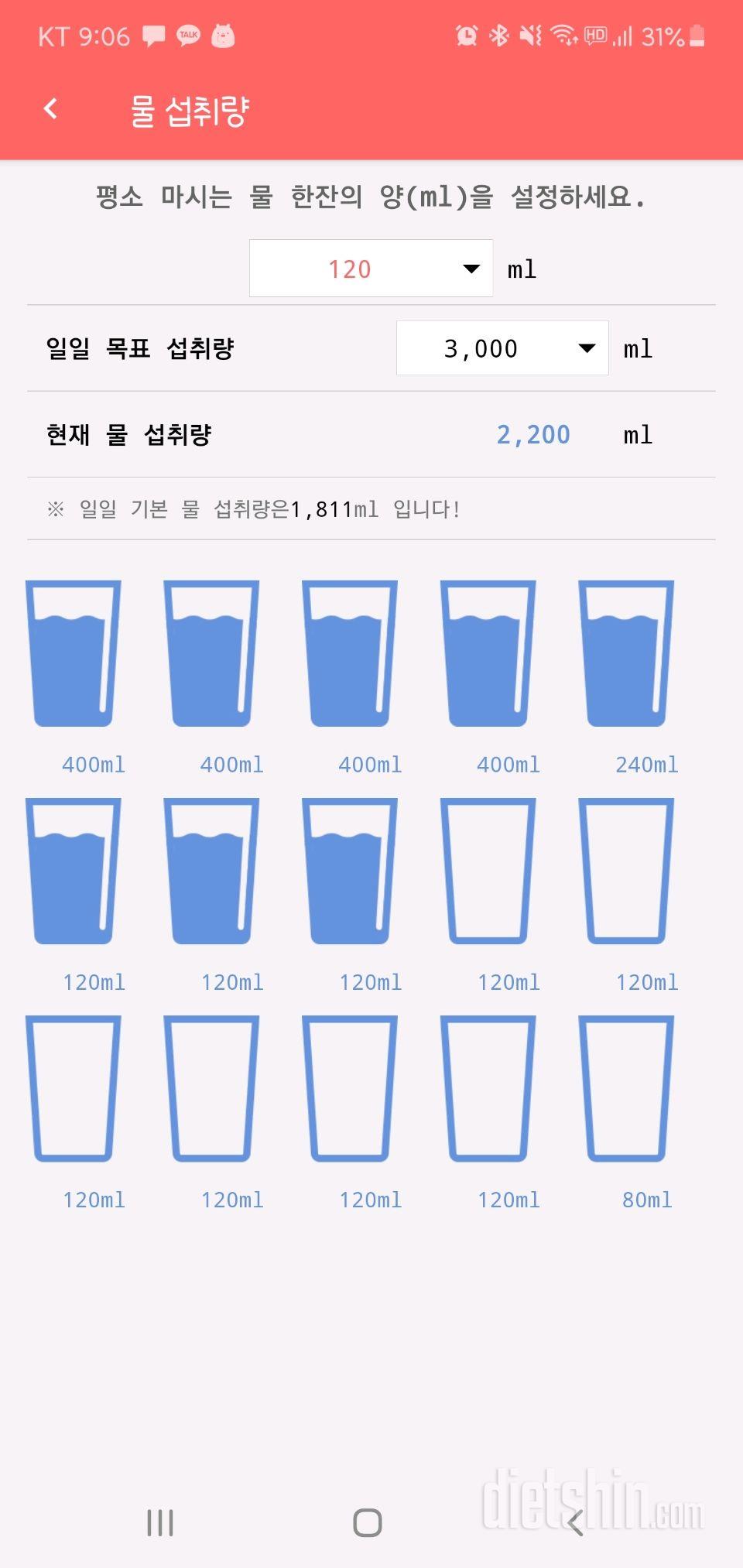 30일 하루 2L 물마시기 12일차 성공!