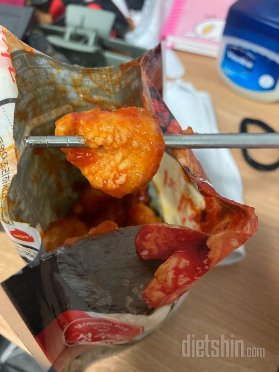 전자레인지에서 나왔을 때
진짜 치킨