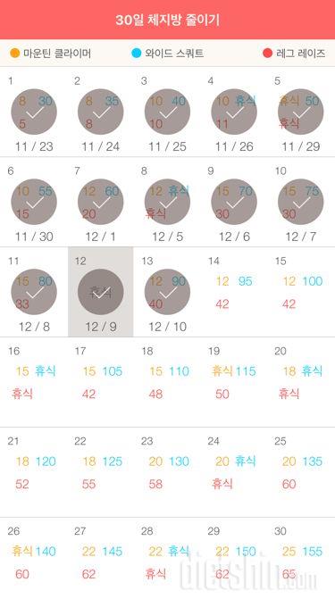 30일 체지방 줄이기 13일차 성공!