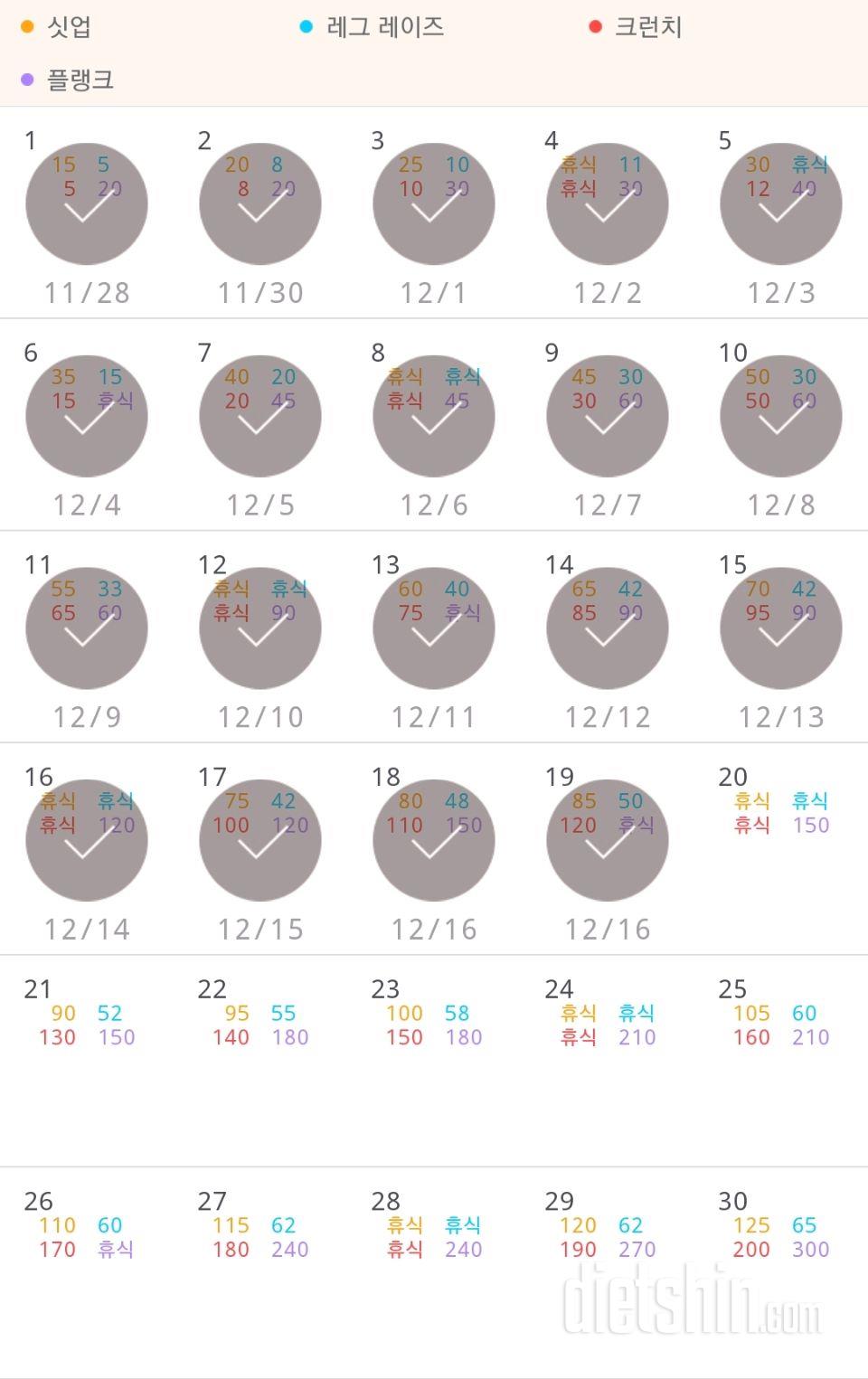 30일 복근 만들기 259일차 성공!