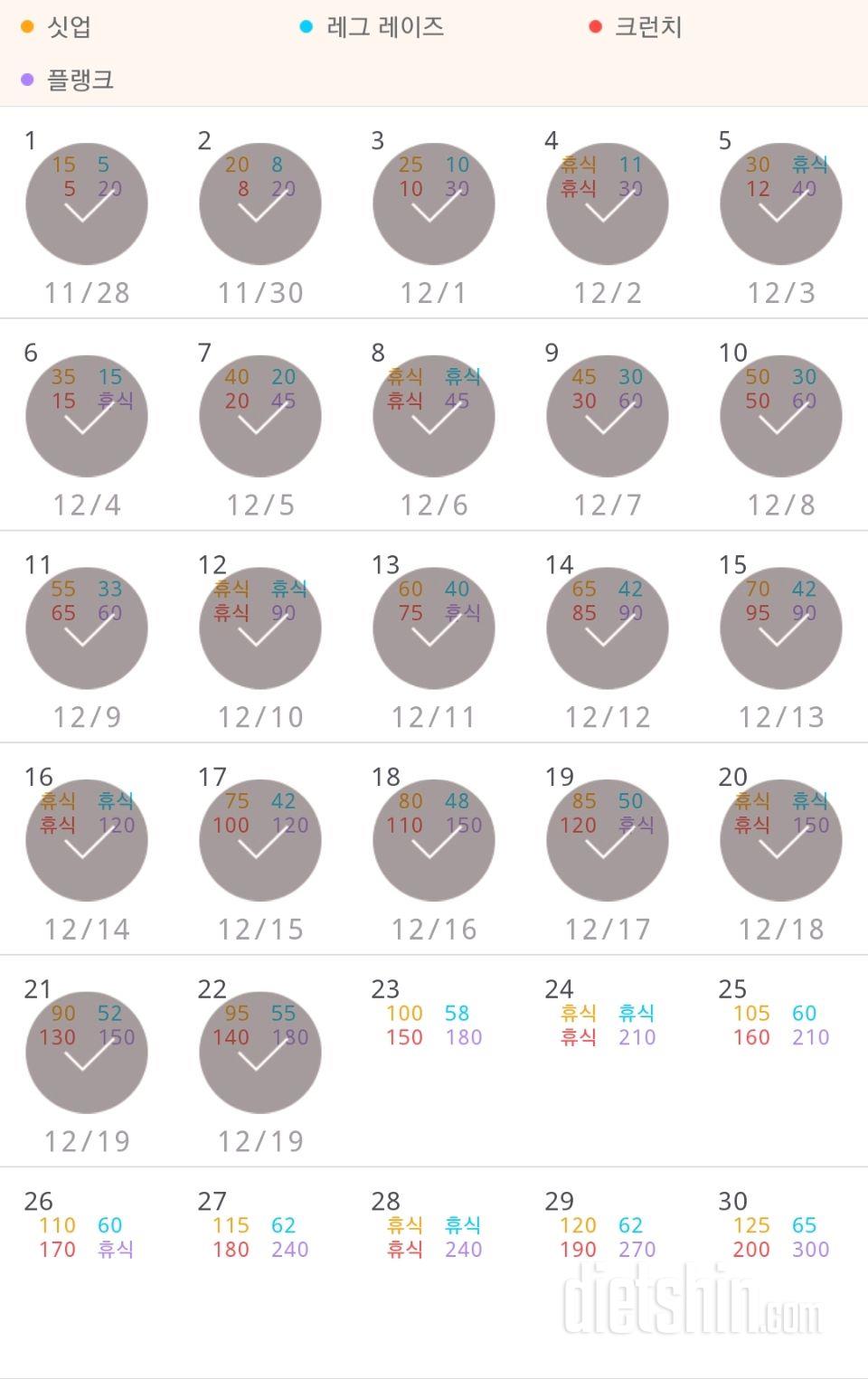 30일 복근 만들기 262일차 성공!