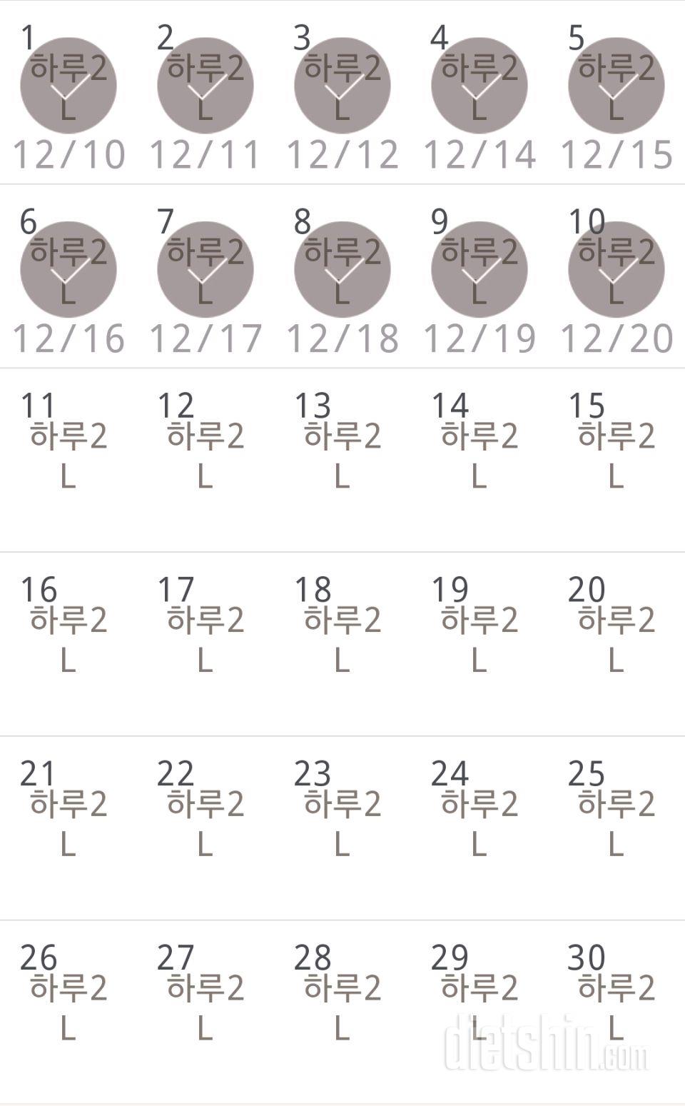 30일 하루 2L 물마시기 130일차 성공!