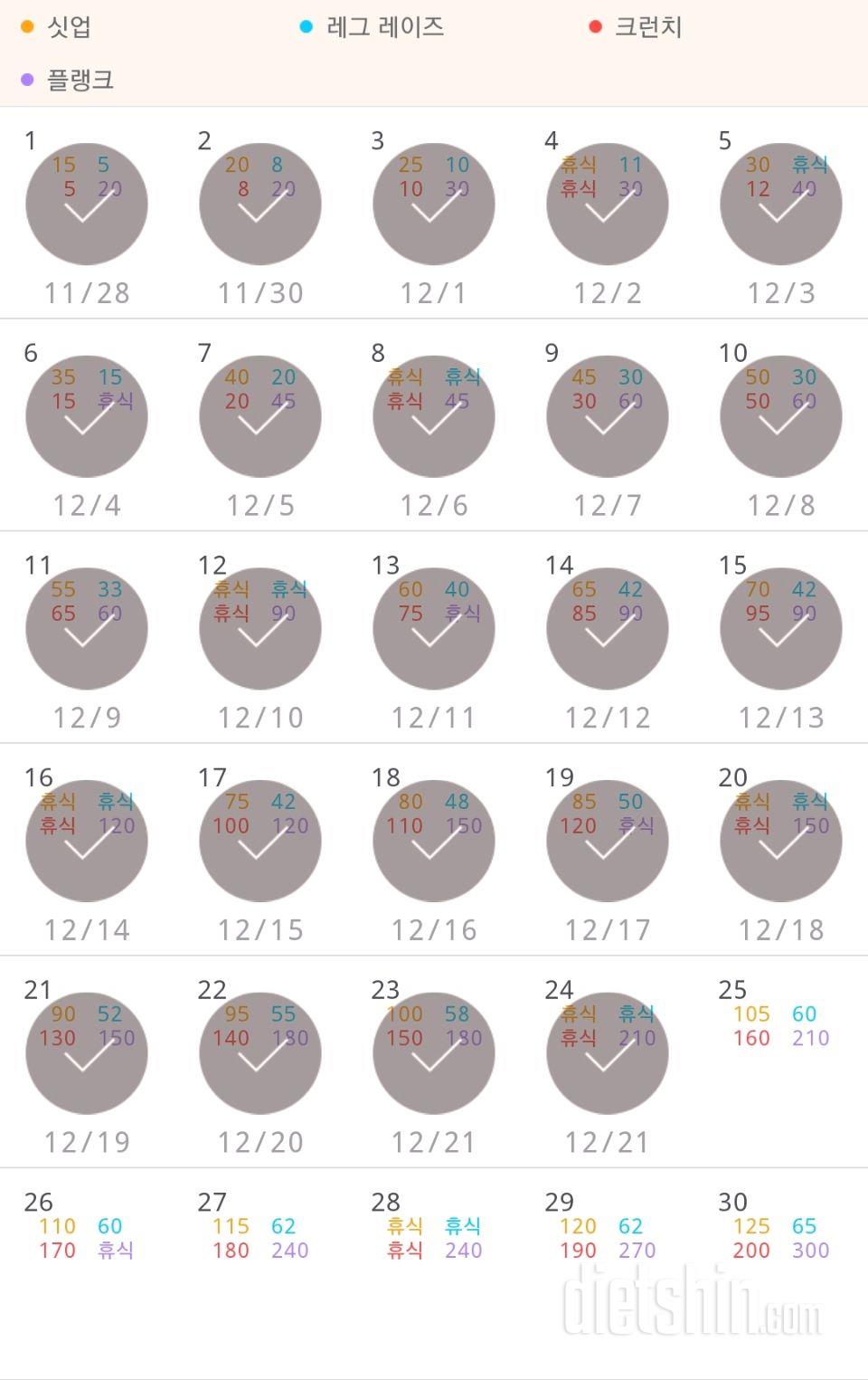 30일 복근 만들기 264일차 성공!