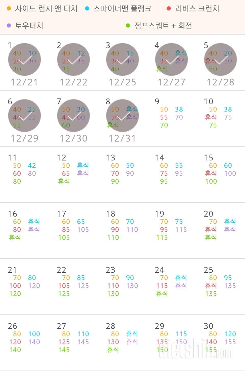 30일 전신운동  8일차 성공!