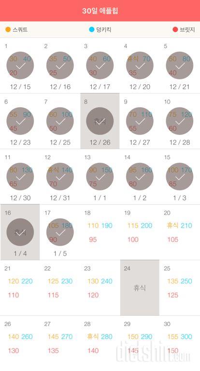 30일 애플힙 17일차 성공!