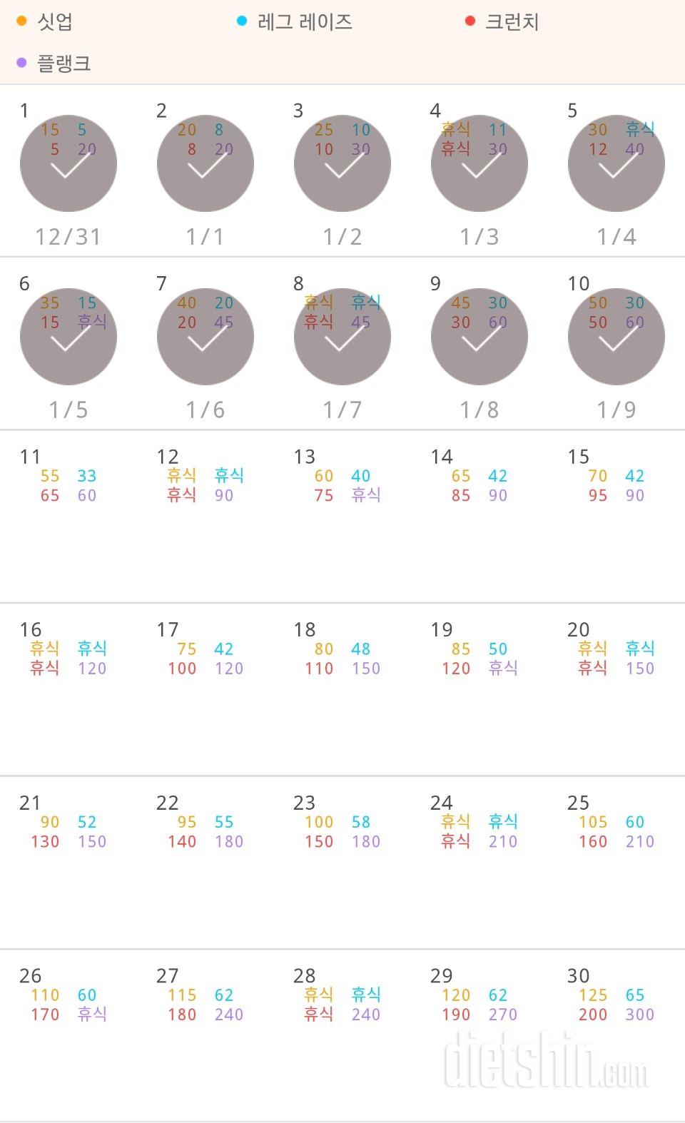 30일 복근 만들기 40일차 성공!