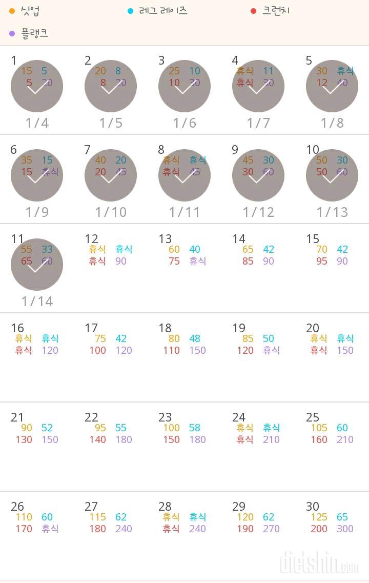 30일 복근 만들기 251일차 성공!