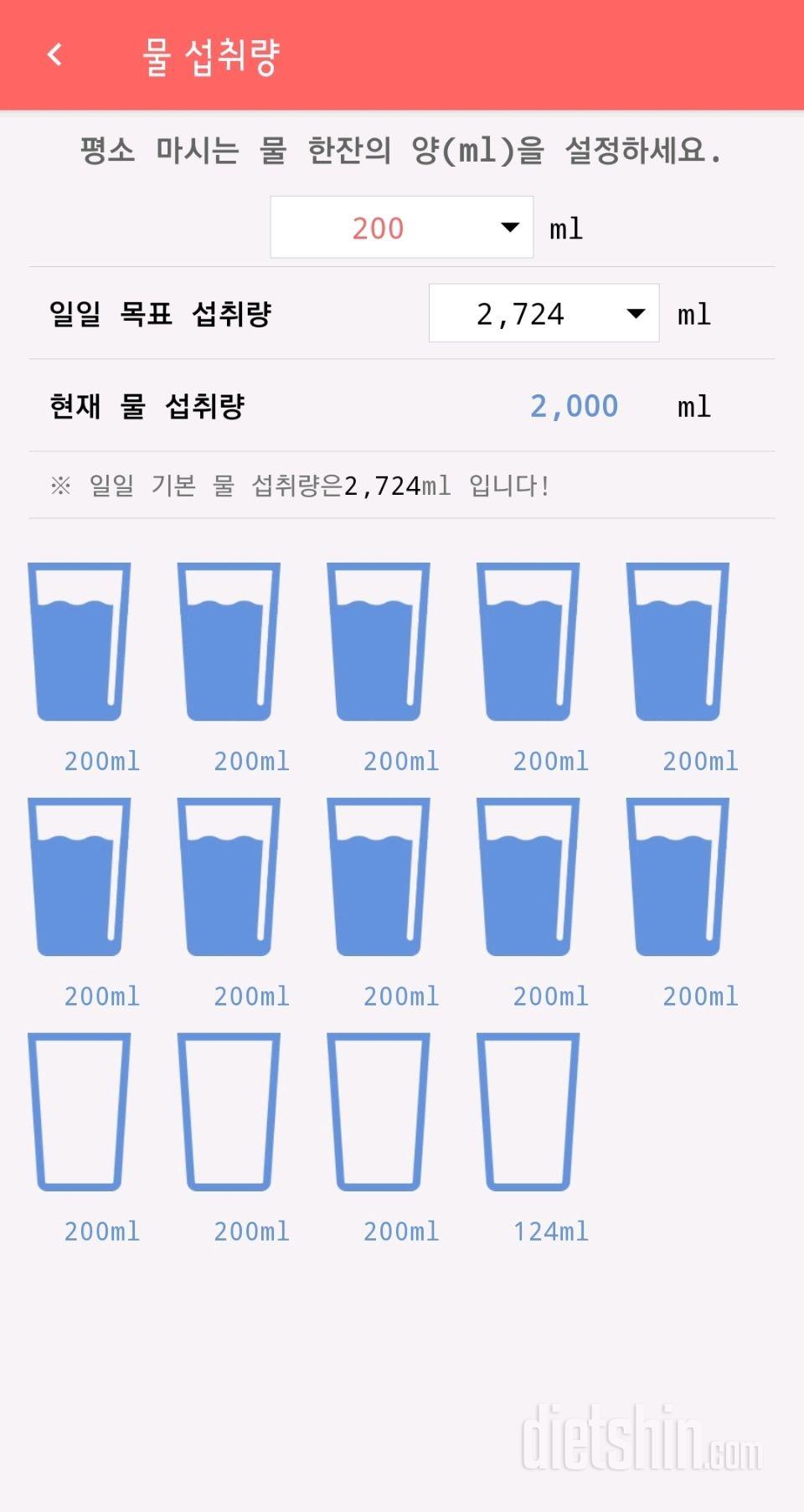 30일 하루 2L 물마시기 10일차 성공!