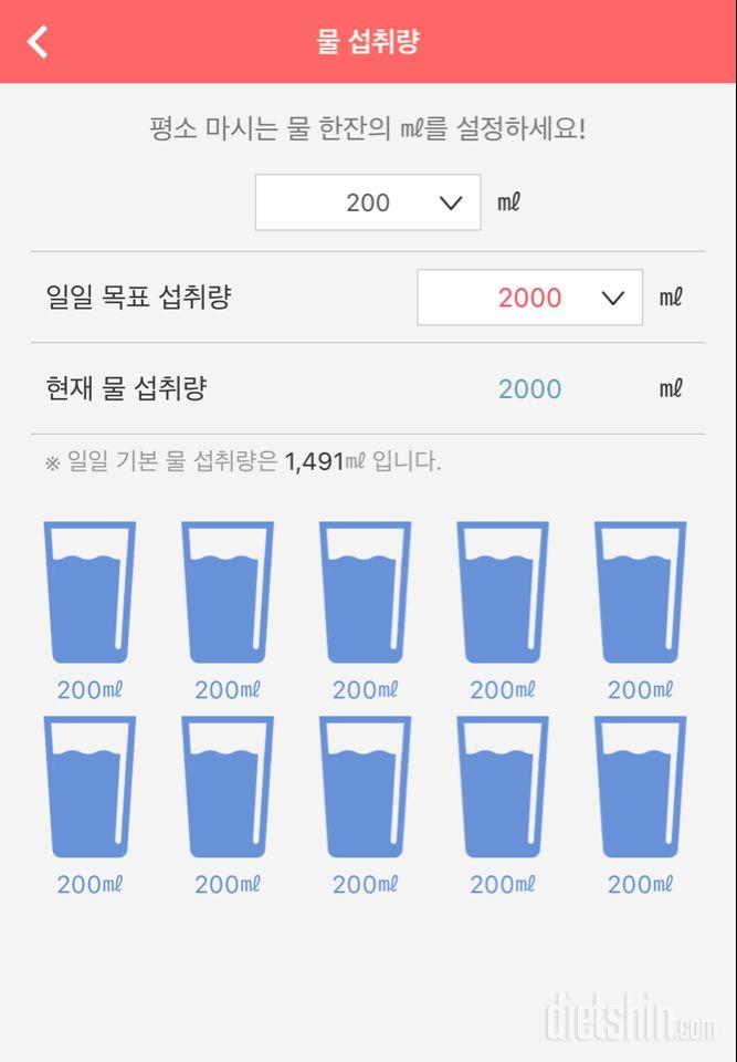 30일 하루 2L 물마시기 49일차 성공!