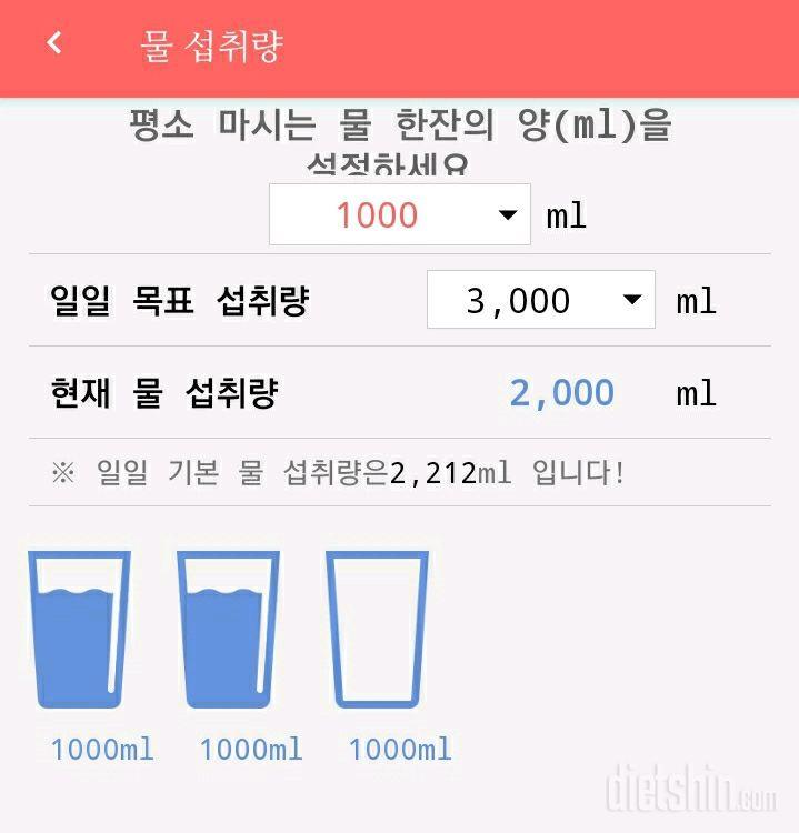 30일 하루 2L 물마시기 1일차 성공했습니다!!