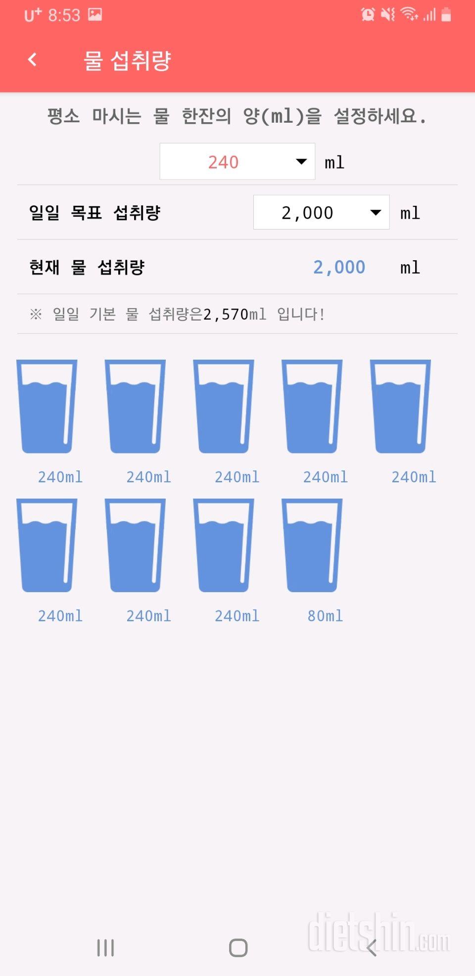 30일 하루 2L 물마시기 31일차 성공!