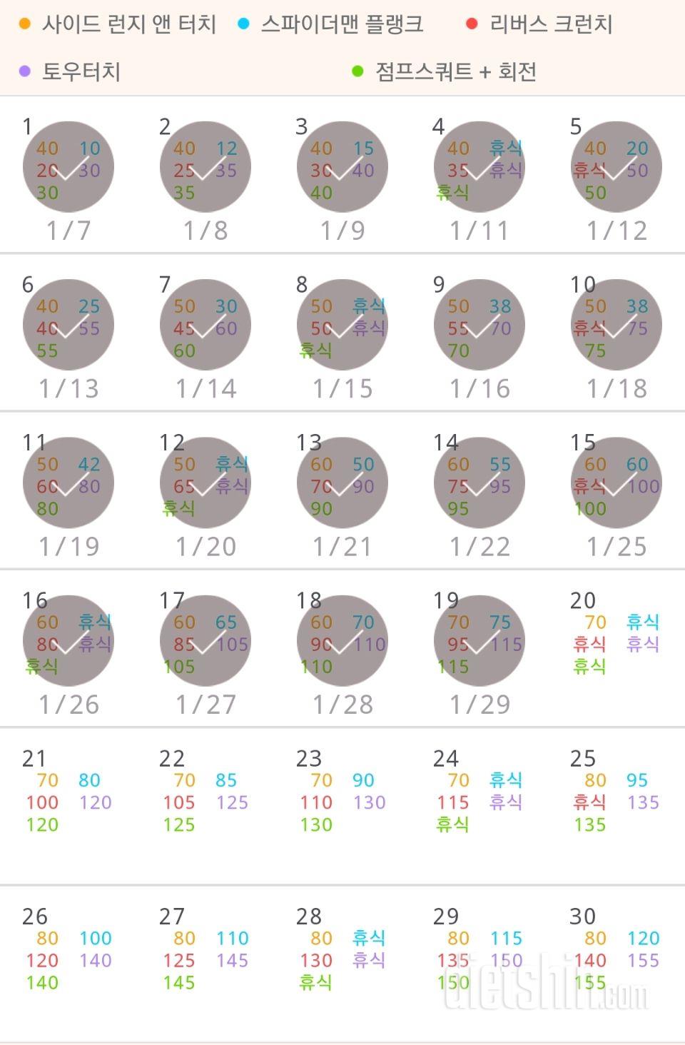 30일 전신운동  19일차 성공!