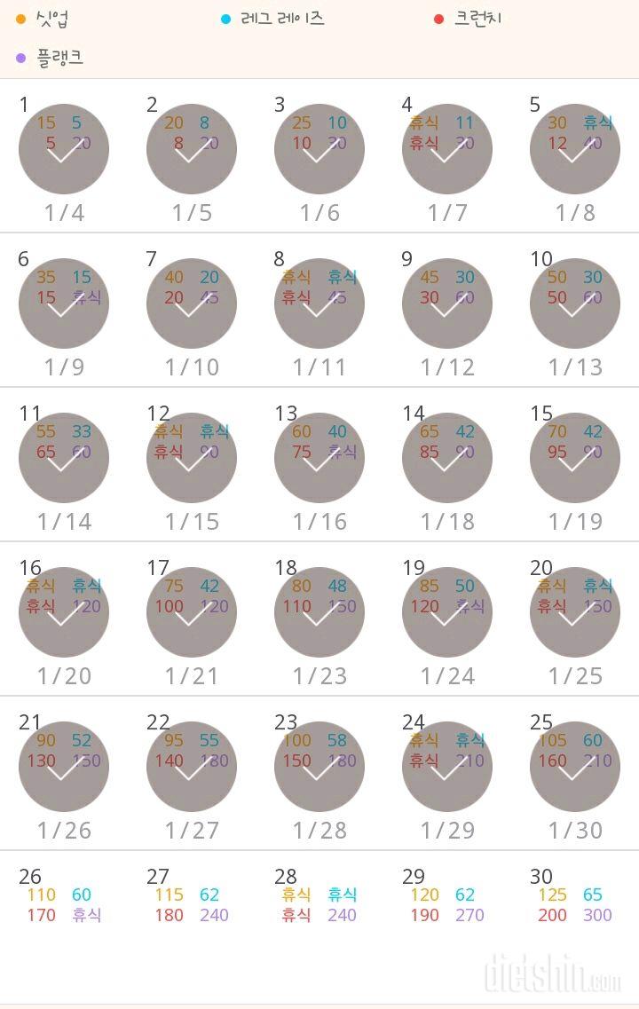 30일 복근 만들기 265일차 성공!