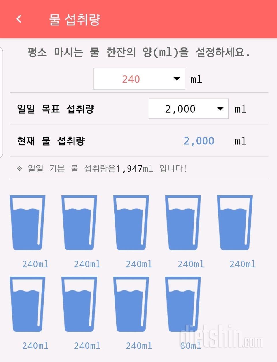 30일 하루 2L 물마시기 24일차 성공!