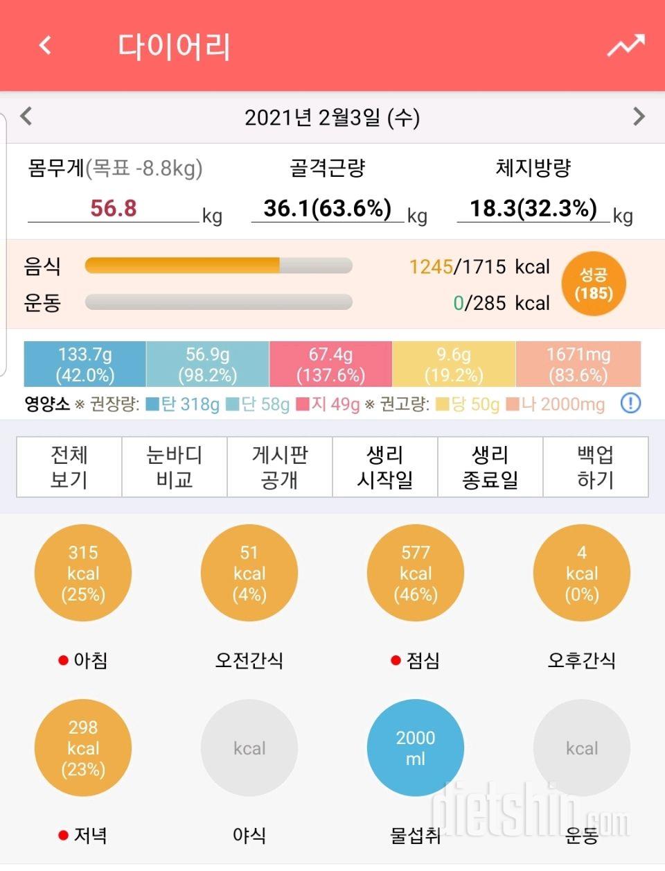 30일 당줄이기 54일차 성공!