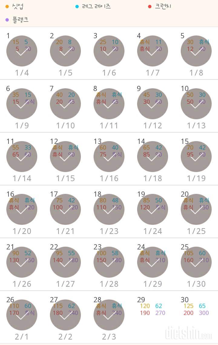 30일 복근 만들기 268일차 성공!